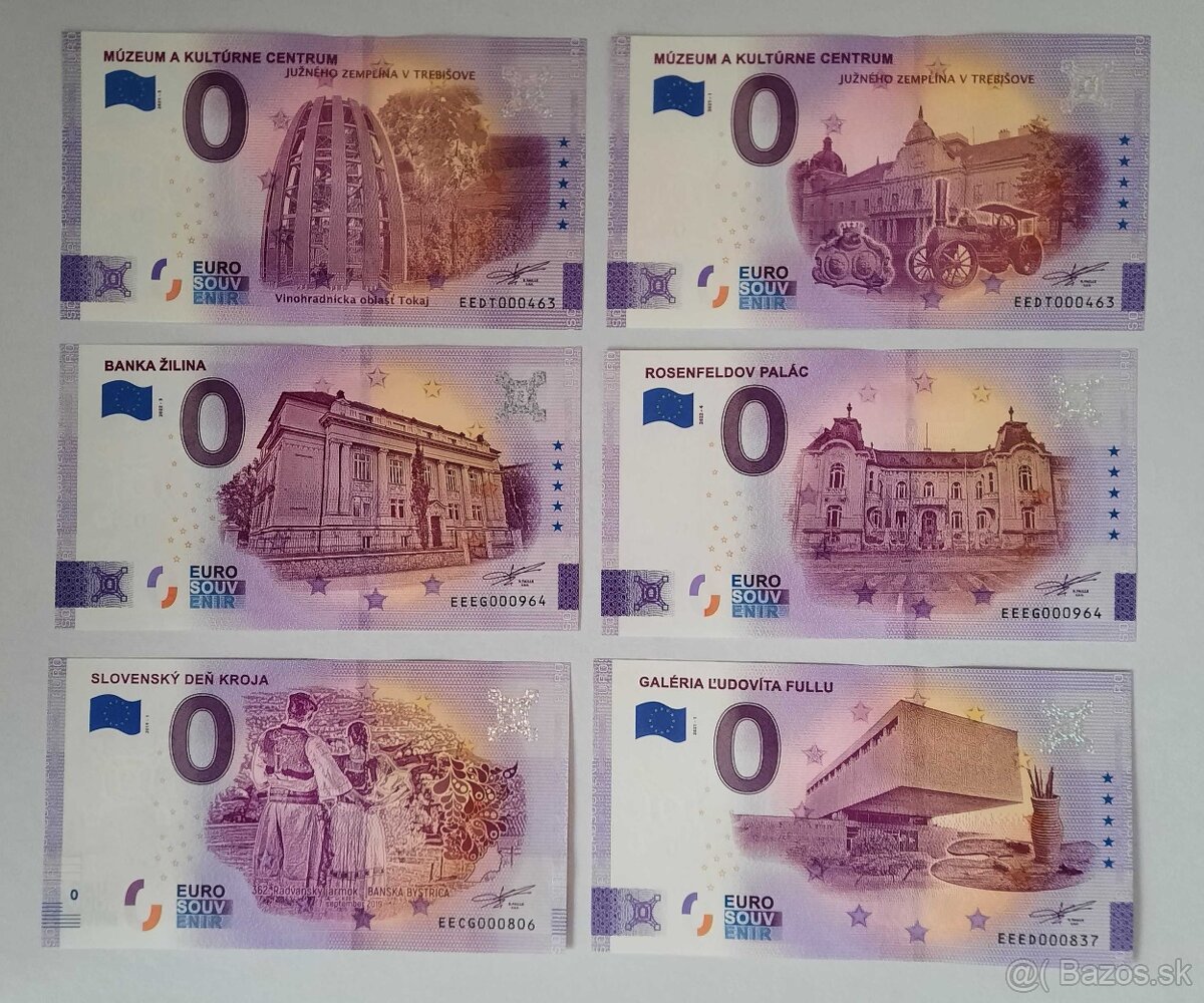 0€ / 0 euro suvenírová bankovka SK - 16