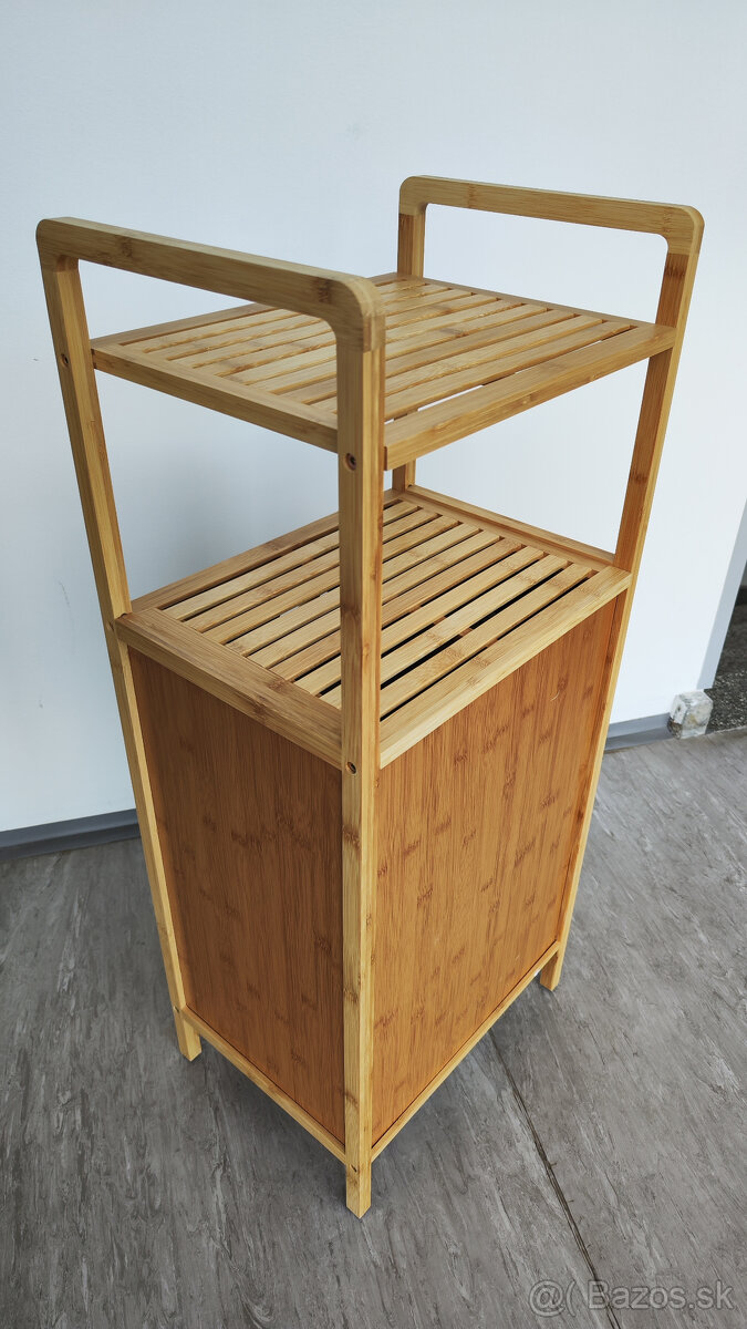 Bambusová polica s košom na prádlo - 16