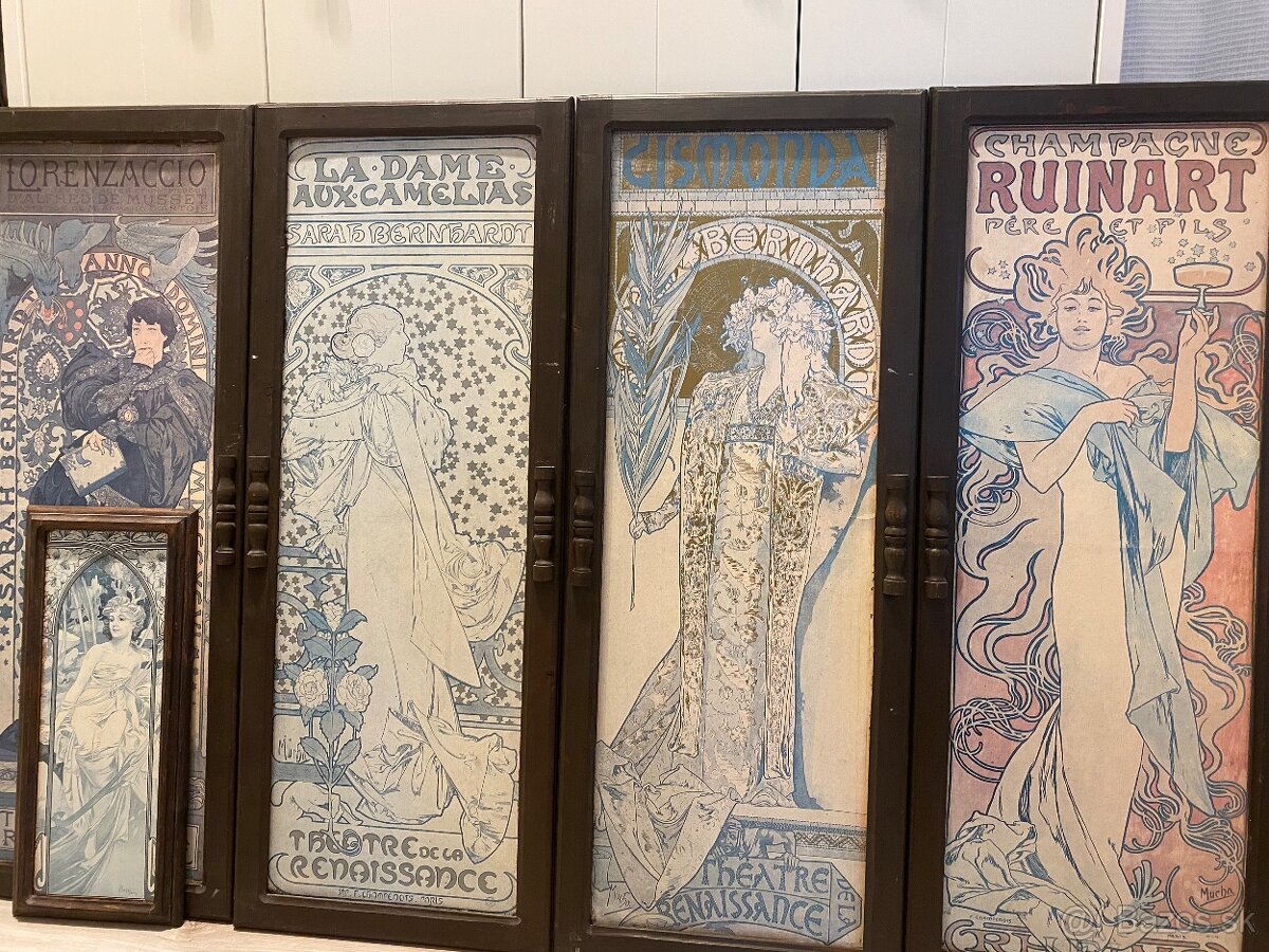 Alfonz Mucha krásne 4 secesné obrazy na stenu - 16