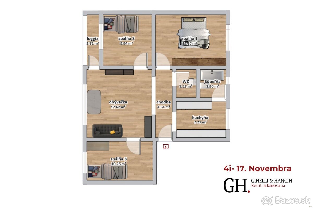 17.Novembra-svetlý 4-izbový byt po kompletnej rekonštrukcii - 16