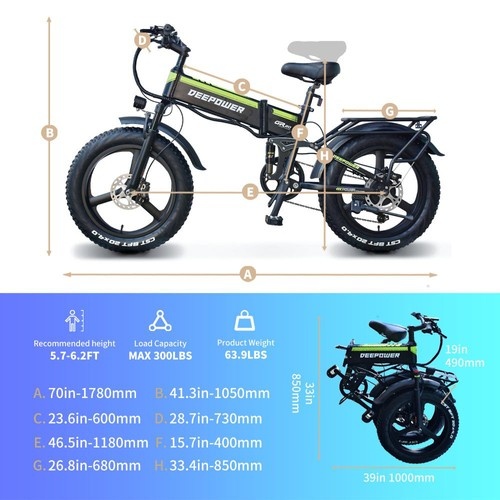 Skladací mestský ebike 20x4.0",2000W,25Ah,55km/h,80km - 16