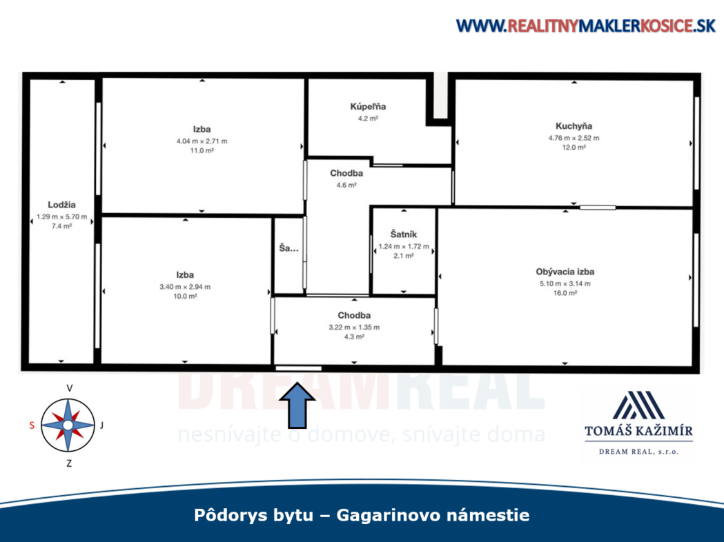 Udržiavaný 3-izbový byt v pôvodnom stave – Gagarinovo námest - 16