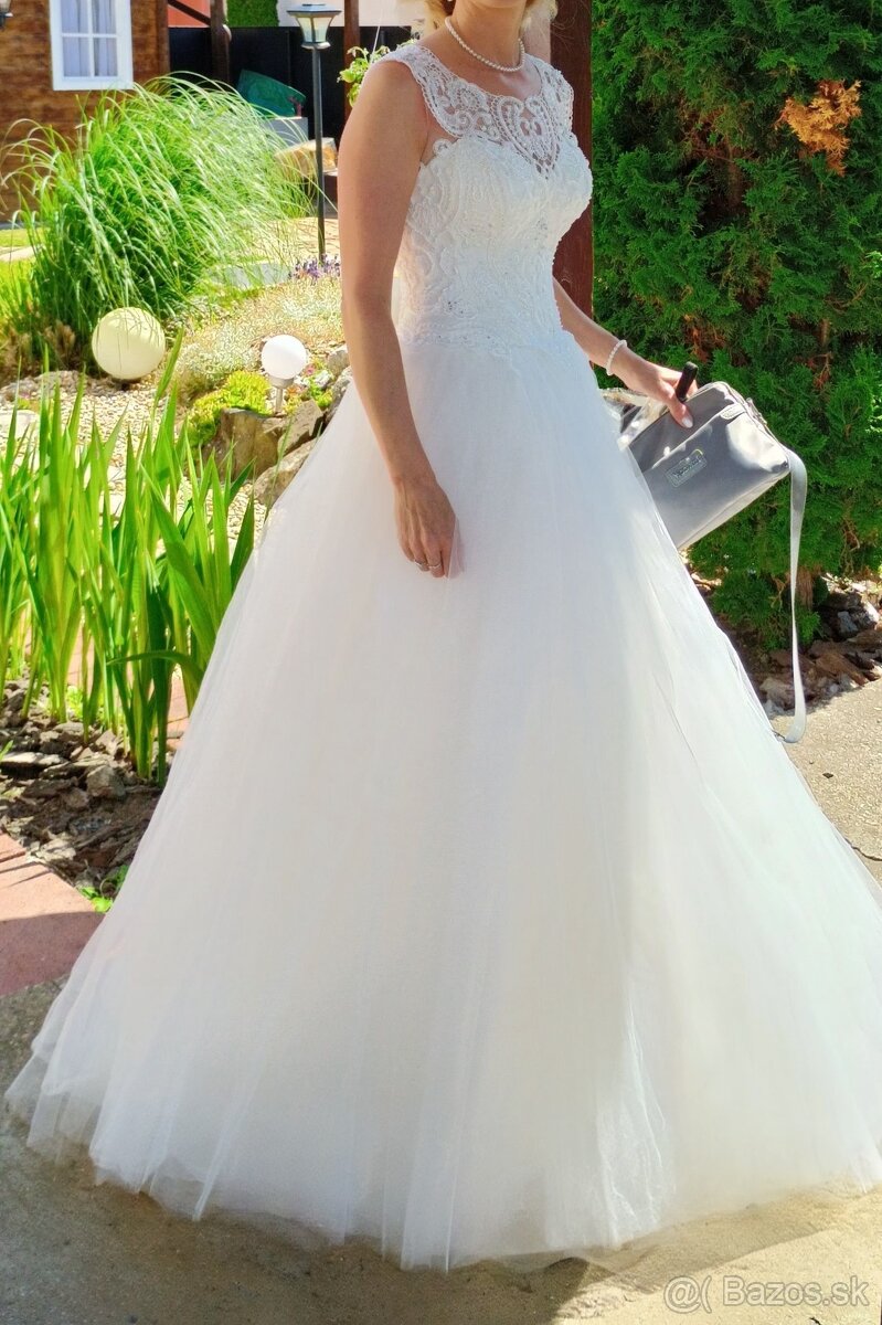 Svadobné šaty 36-38,alebo S-M - 16