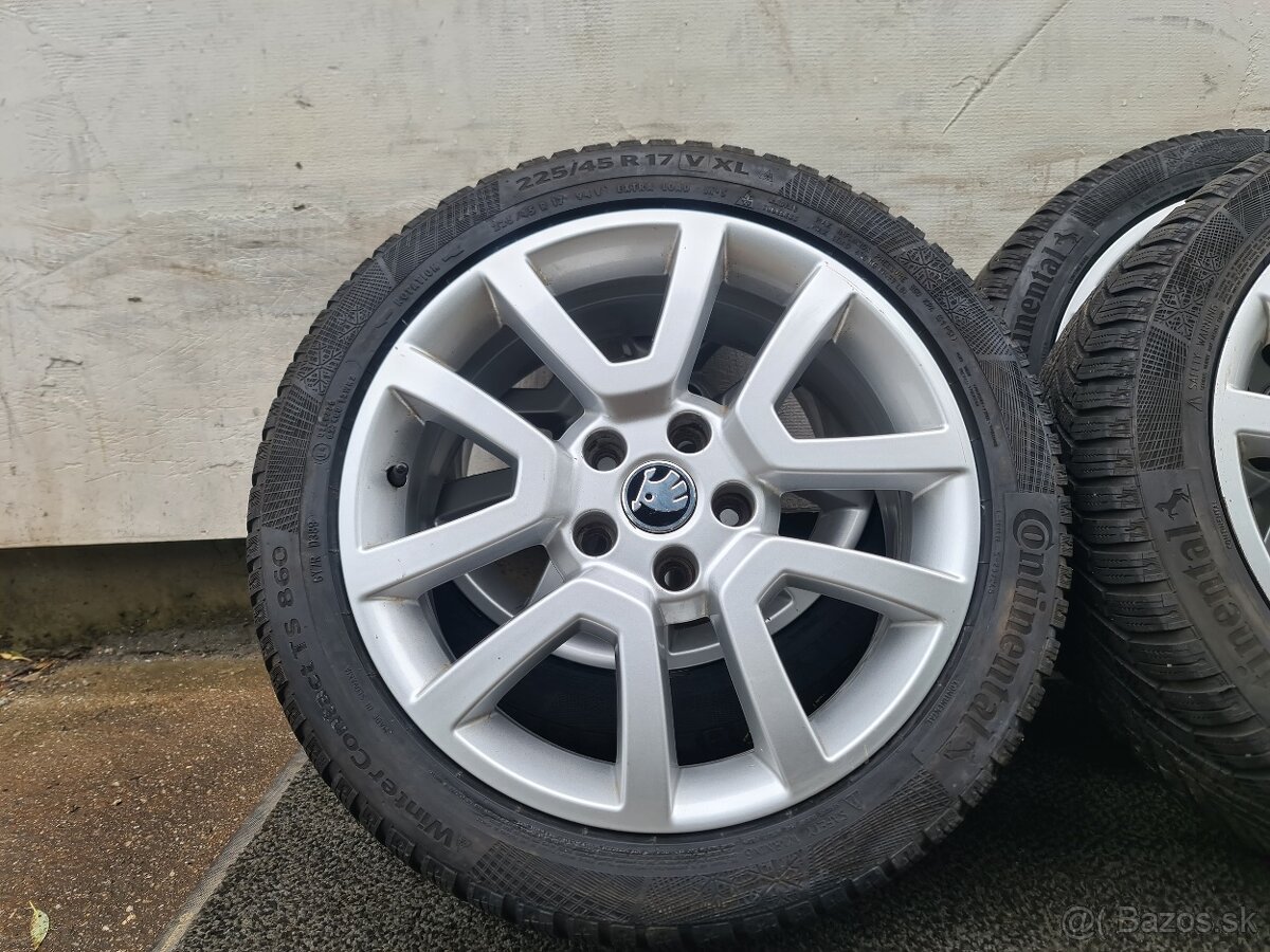 5x112 R17 ŠKODA + ZIMNE PNEU 225/45 R17 - 16