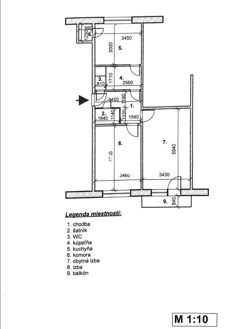 Veľký 2 izbový byt s balkónom na Chrenovej - 16