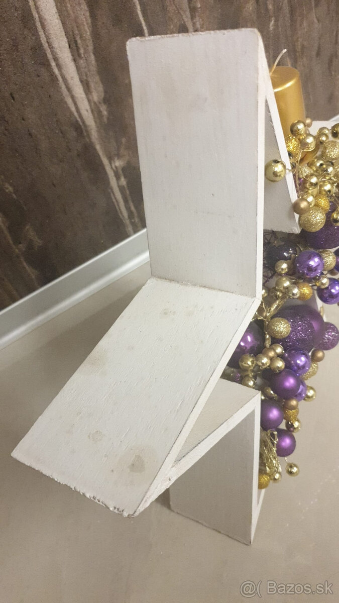 adventný vianočný sviatočný veniec + ozdobné hviezdy z dr - 16