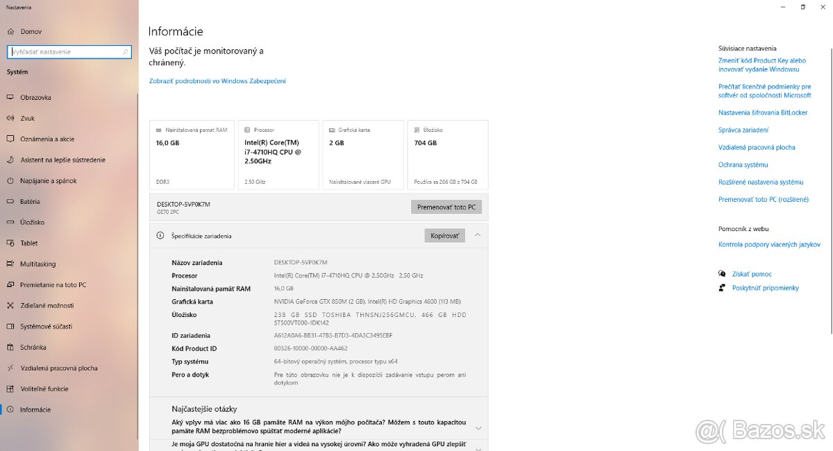 Predám 17,3" Hráčsky notebook MSI GE70-2PE. - 16