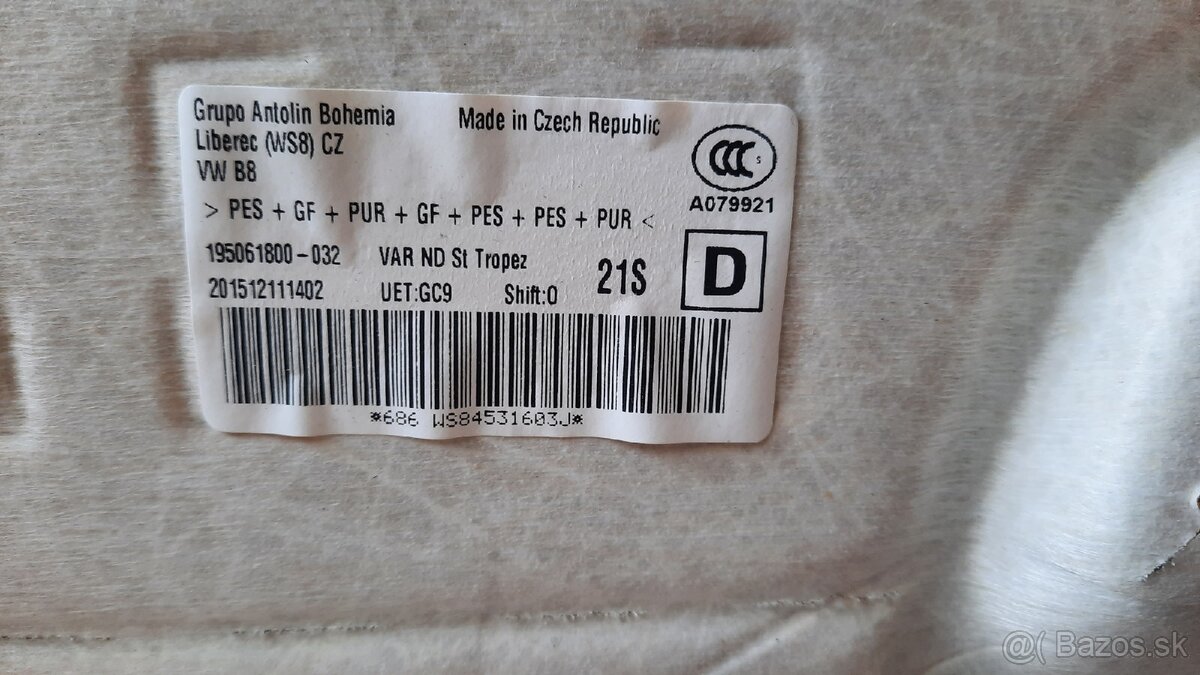 rozpredám interiér Passat B8 - 16