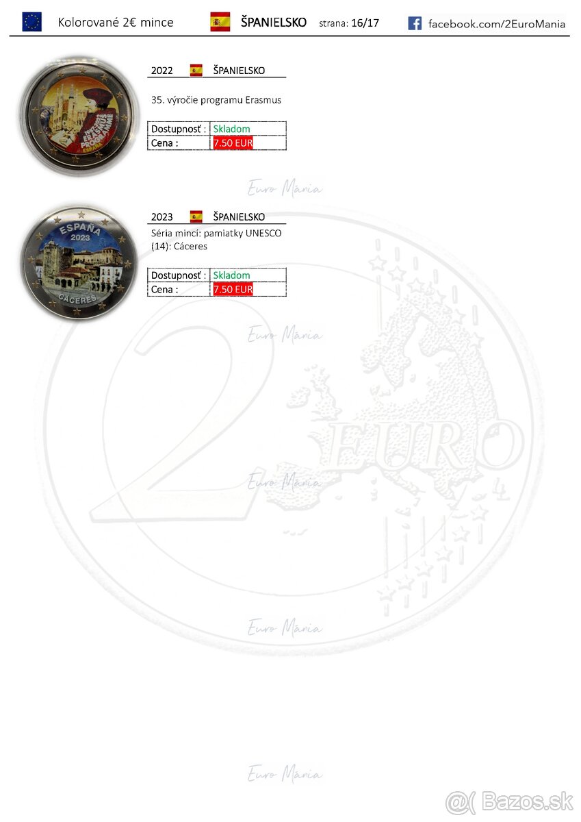 2 euro kolorovane mince - 16