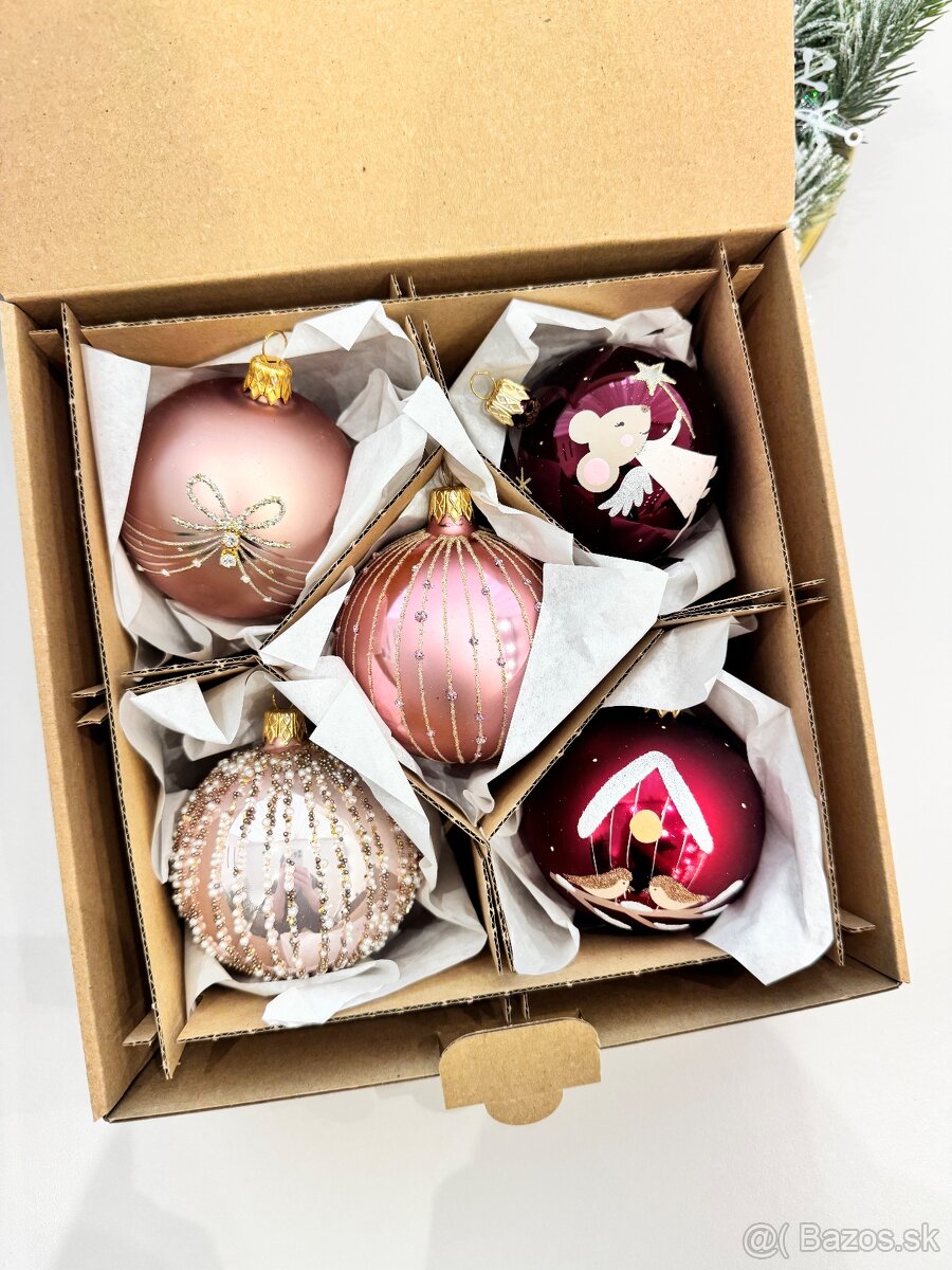 Vianočné ozdoby , vianočné sklenené gule - 16