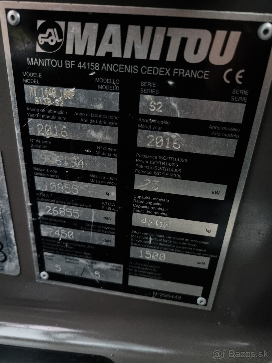 Teleskopický manipulátor Manitou MT1440 - 16