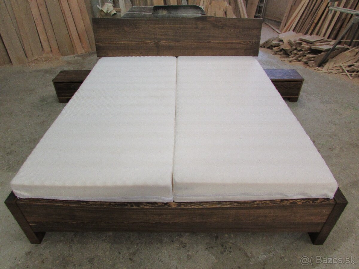 Luxusná dubová posteľ Natural +2 masívne stolíky zdarma - 16