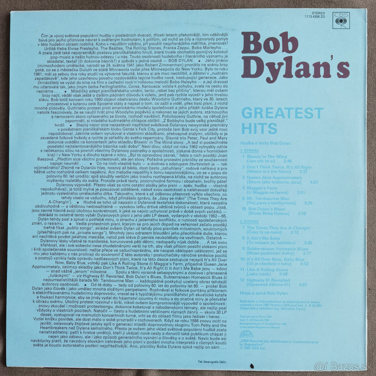 Predám LP platne Genesis,The Police,Jethro Tull,Bob Dylan - 16