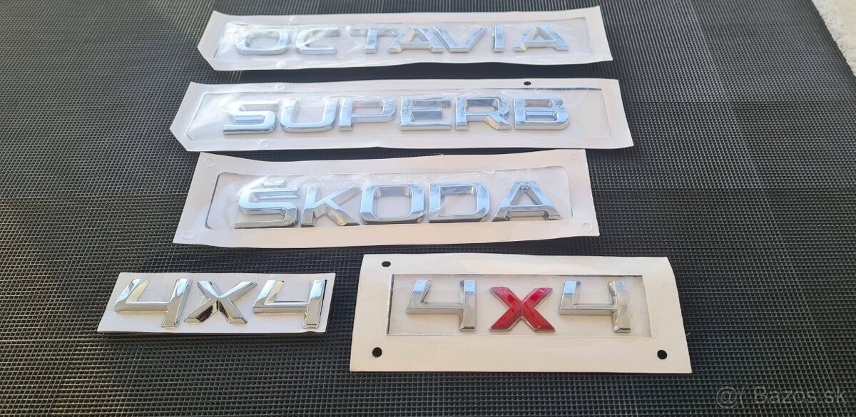 ŠKODA nápisy ČIERNE / CHROMOVE - 16