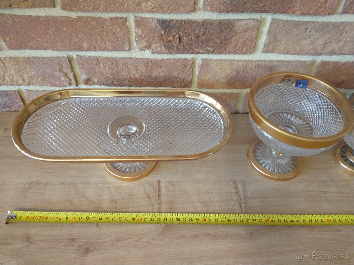 kryštál, sklo, žardiniéra, misa - 16