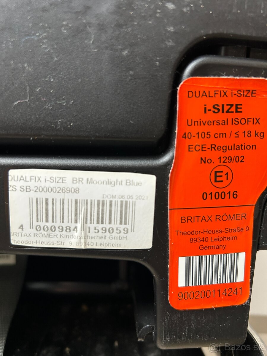 BRITAX Autosedačka Dualfix i-Size, Indigo Blue, 40-105cm - 16
