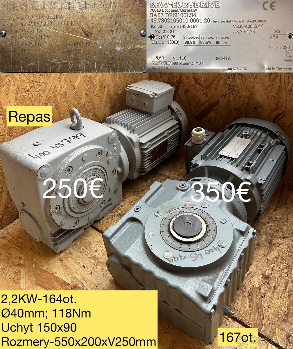 Elektroprevodovky 5,5 Kw;7,5Kw;2,2Kw - 16