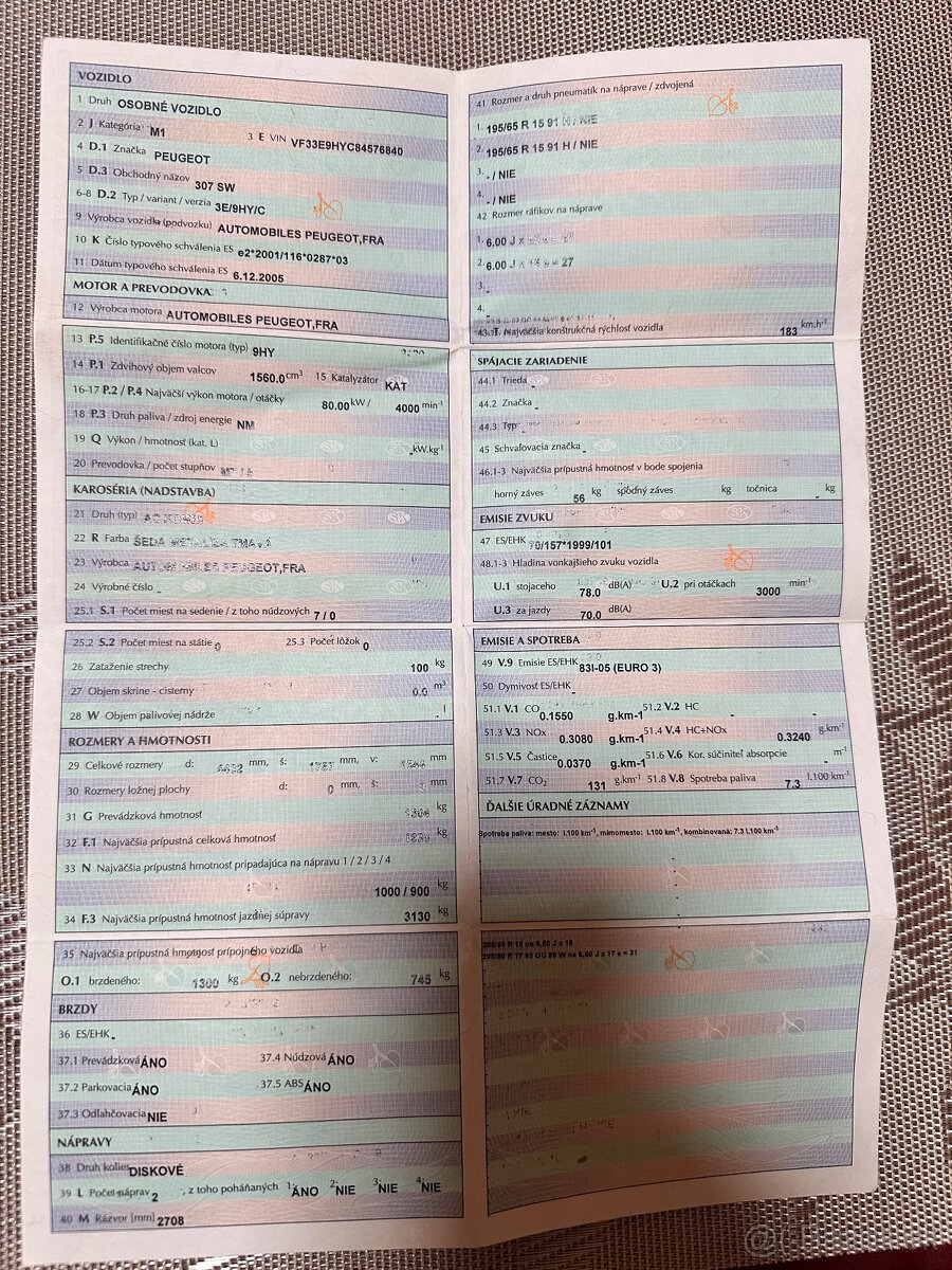 Peugeot 307 SW, 1,6 Hdi, 80 Kw, r.v. 2006 - 16