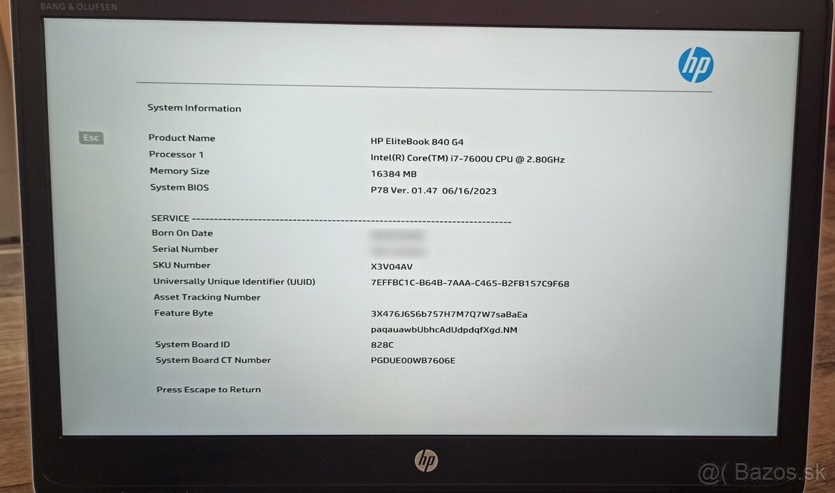 HP EliteBook 840 G4/14"FHD/i7-7600U/SSD M.2 512GB/16GB DDR4 - 16