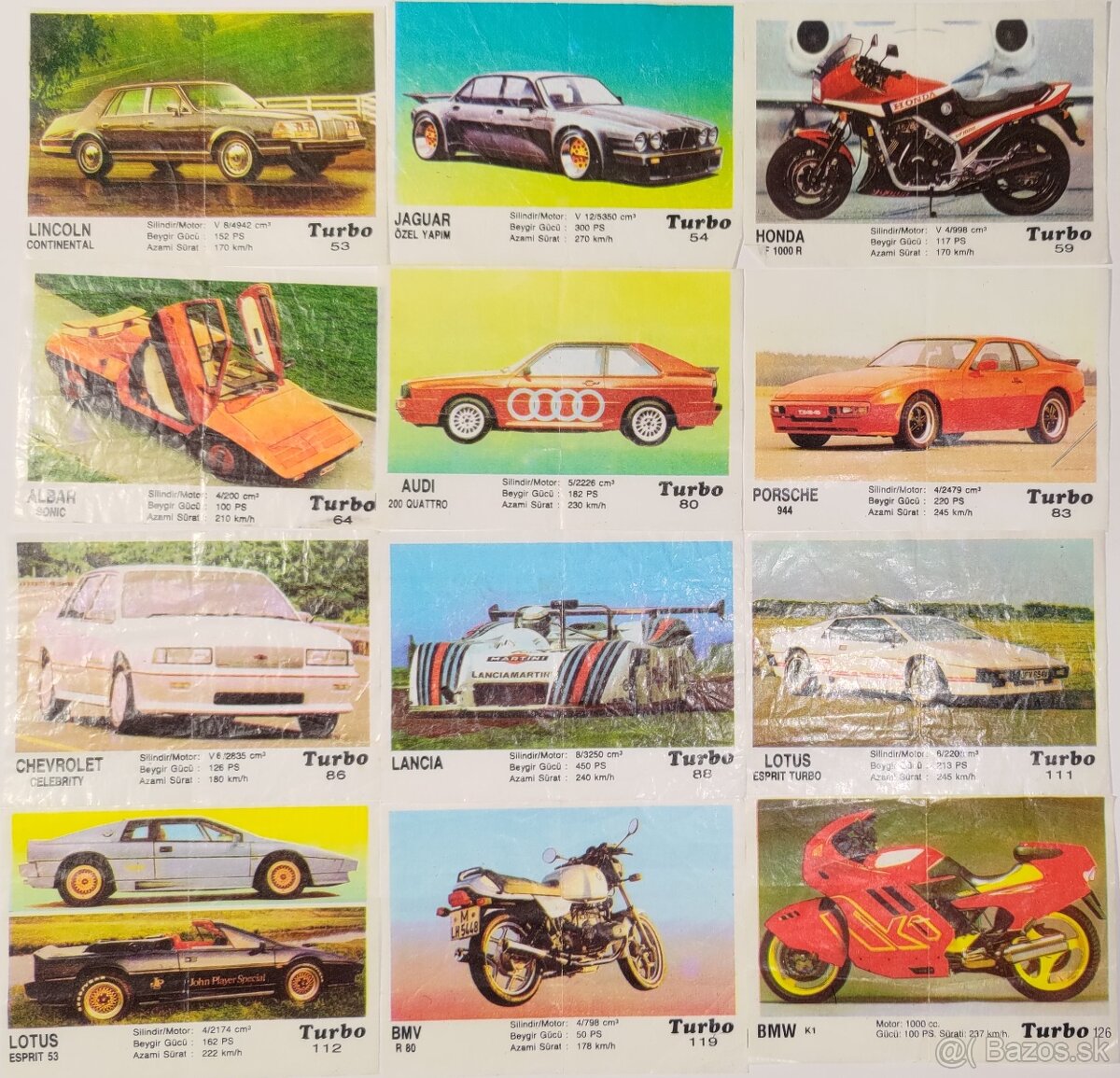 Obrázky áut zo žuvačiek Kent Turbo - 16