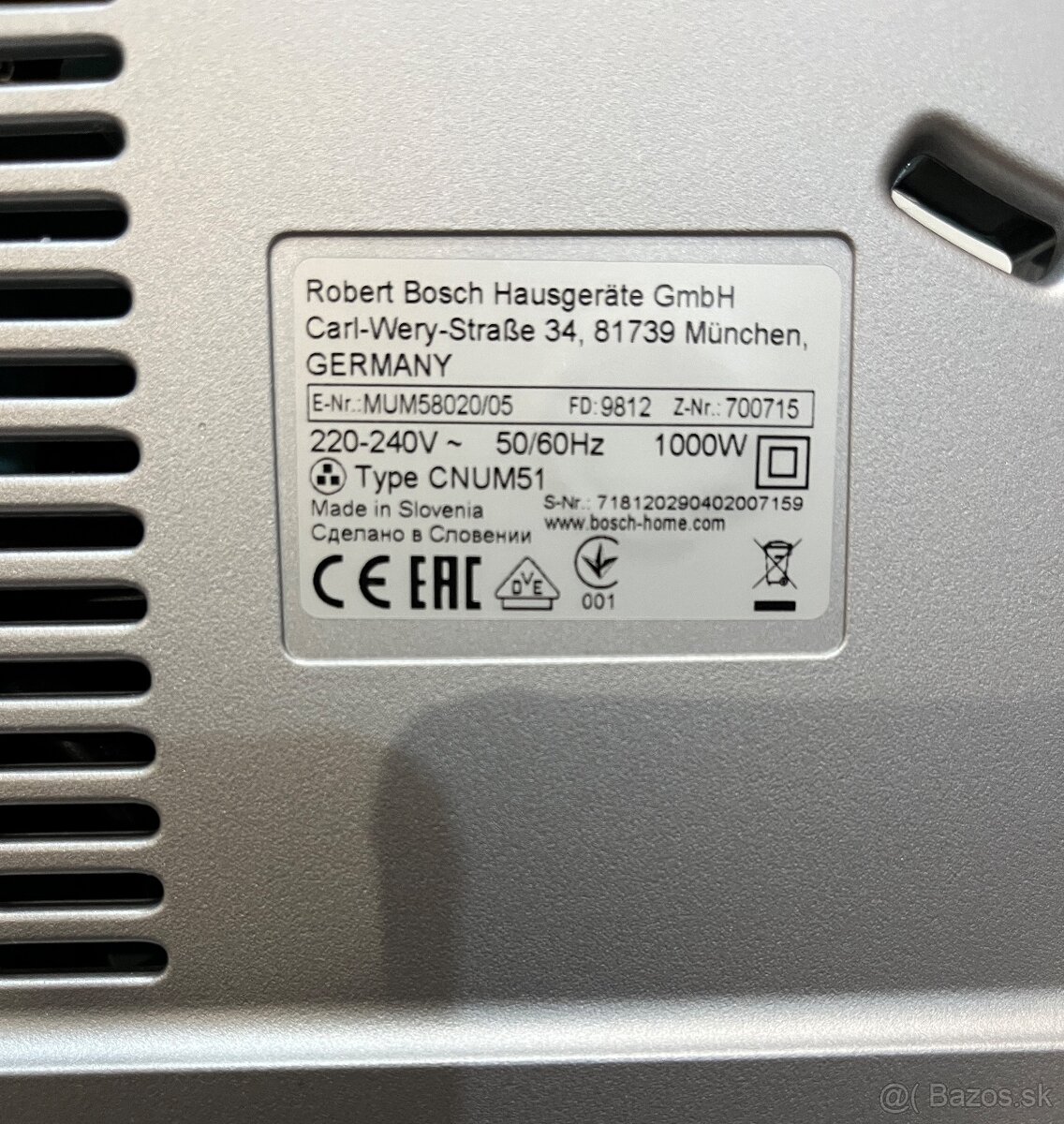 Bosch MUM 58020 1000w kuchynský robot - 16