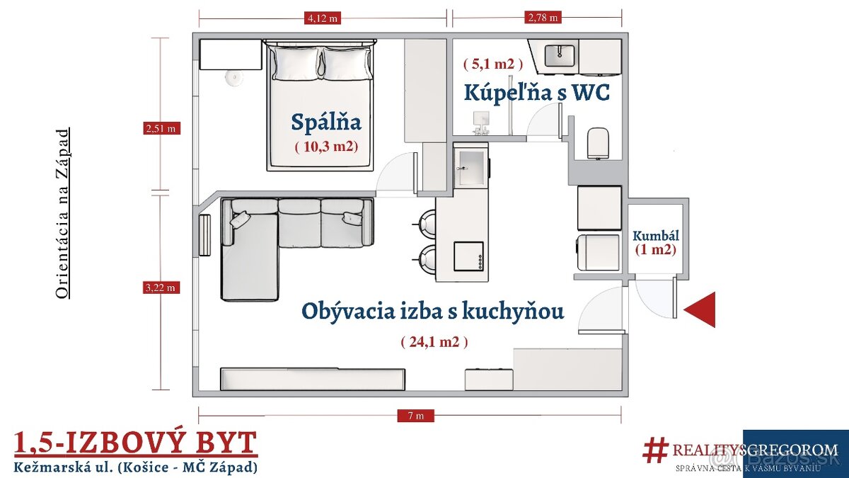 2+KK byt, Kežmarská ul., 40 m2, zrekonštruovaný & zariadený - 16