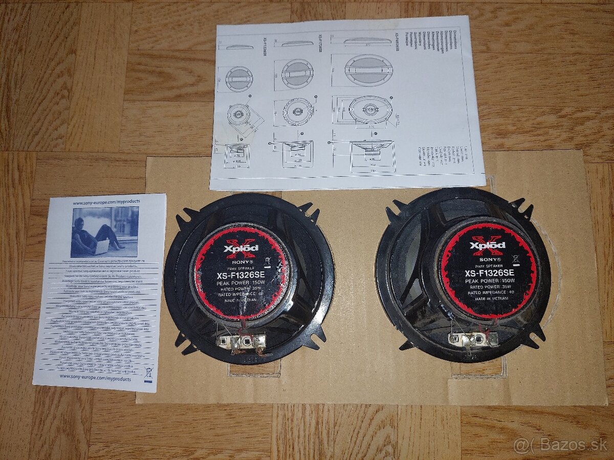 🔊🚗 Predám kvalitné auto reproduktory SONY XS-F1326SE - 16