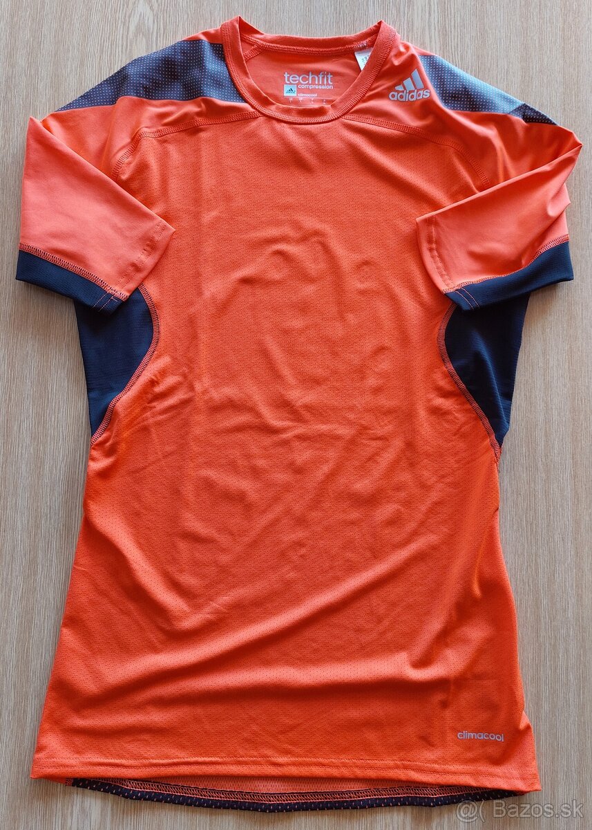 Nové kompresné tričká Adidas TECHFIT (M/L) – Modré/Oranžové - 16