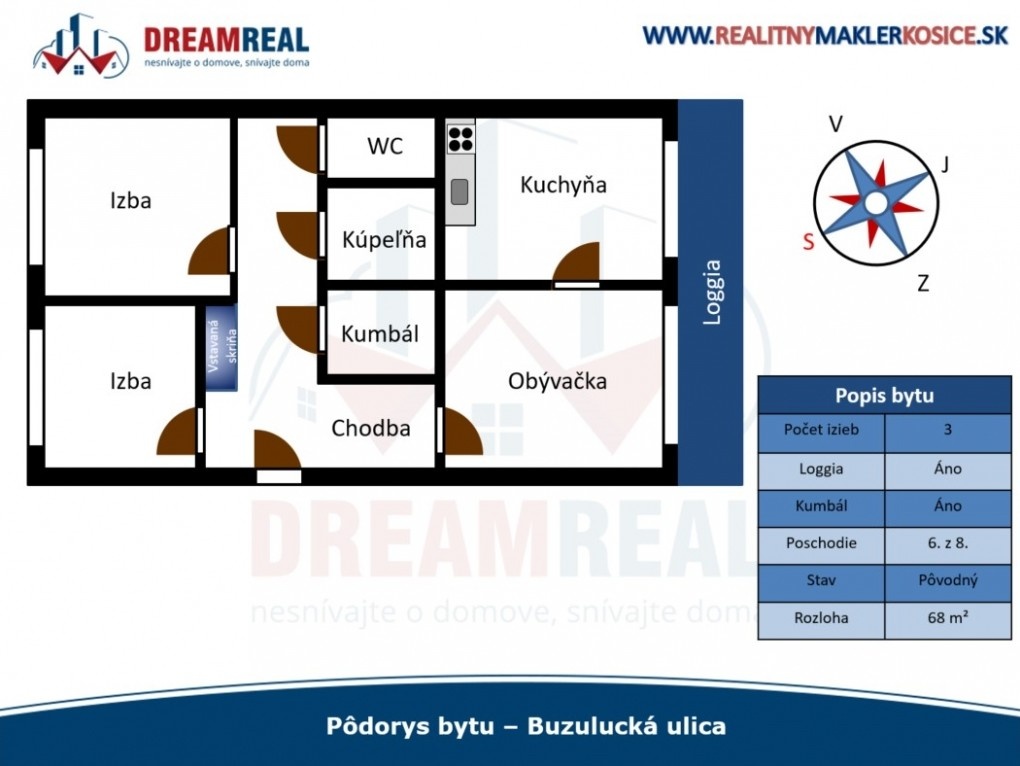 Prenájom 3-izbového nezariadeného bytu, Buzulucká – Košice - 16