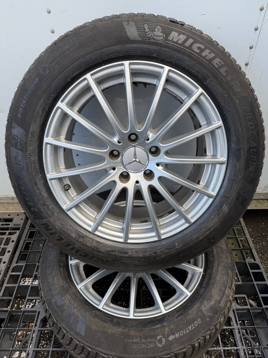 PREDÁM sadu 17" AL disky Mercedes-Benz +zimné pneu MICHELIN - 16