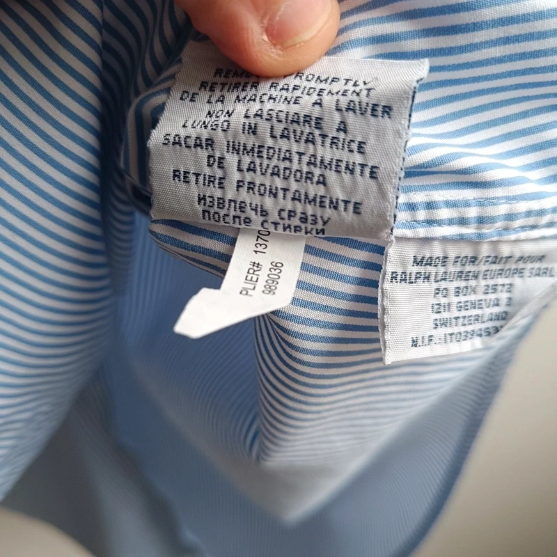 POLO Ralph Lauren modrá pruhovaná košeľa s dlhým rukávom XXL - 16