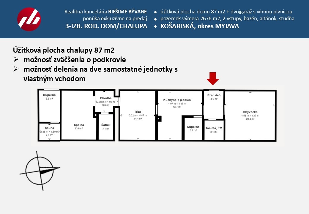CHALUPA S VEĽKORYSÝM POZEMKOM – KOŠARISKÁ, okr. MY - 16