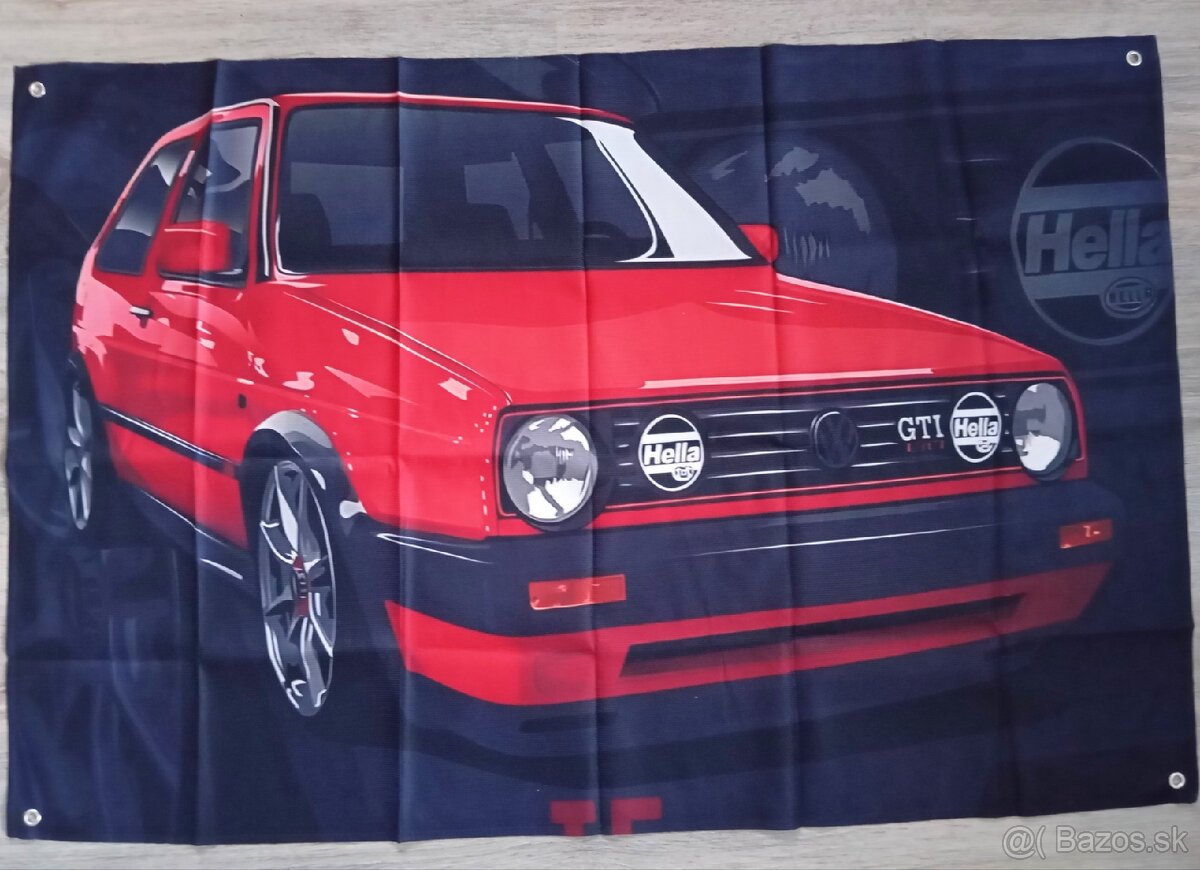 Vlajky VW Golf 1,2,3,GTI,VR6,Hella sport,BBS,R32 - 16