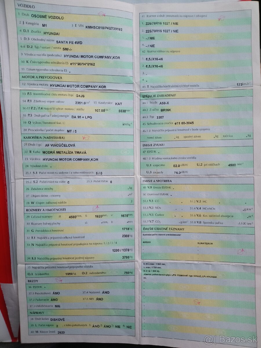 Hyundai santa Fe 2.4, 4x4, benzín + plyn - 16