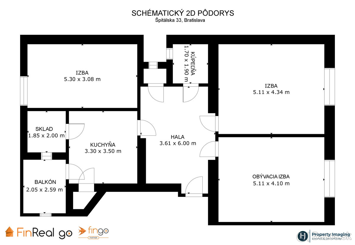 Predaj 3-izbový staromestský byt 91m2 Špitálska ul., výťah, - 16