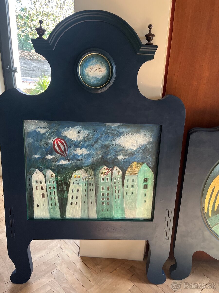 Starožitná neobarokova posteľ 90x200cm - 16