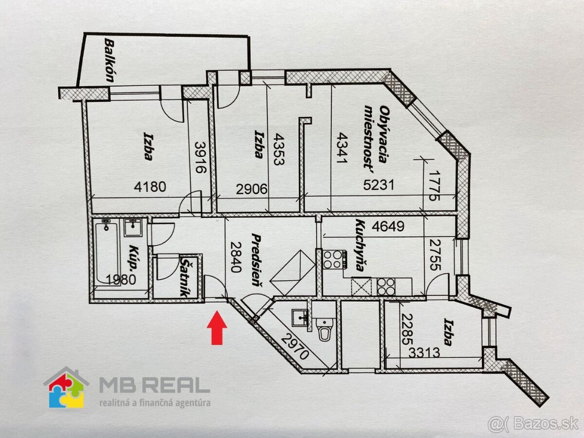 Na predaj štvorizbový byt, Žiar nad Hronom, Pod Vŕšky,107 m2 - 16