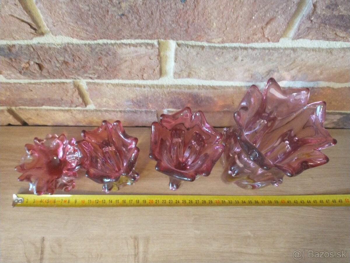 borské sklo, hutné sklo, zlatá zuzana ružová - 16