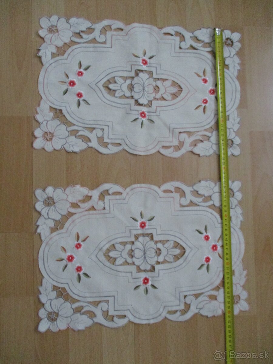 2 starožitné vyšívané dečky - obrusy / 43 / - 16