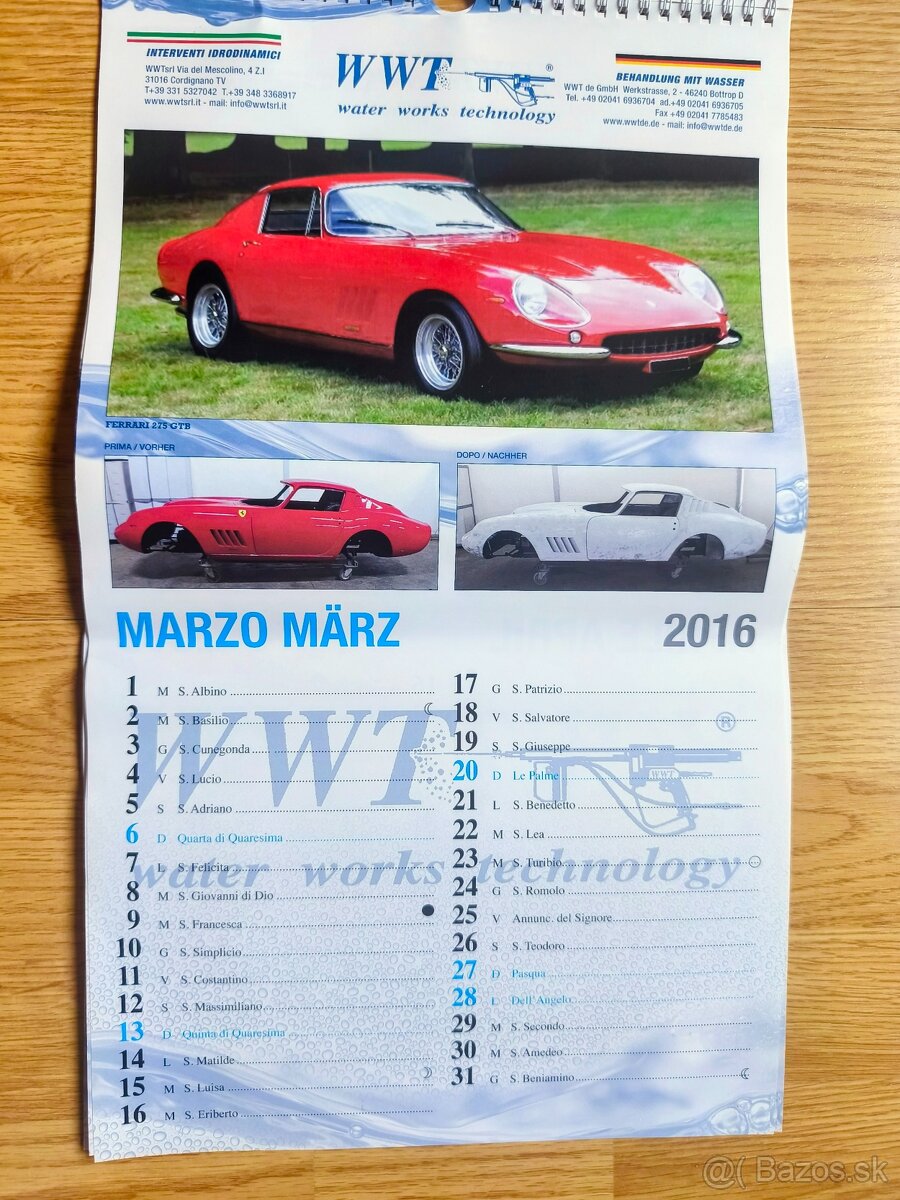 talianske nástenné kalendáre 2016 - 16