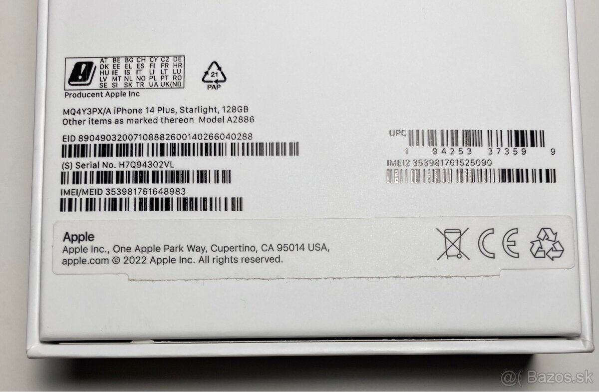 iPhone 14 Plus, batéria 82% - 16