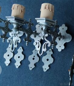 Staré věci - lampa, svícen, sochy, citera, čajová souprava - 16