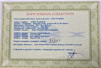Andy Warhol + certifikát - 16