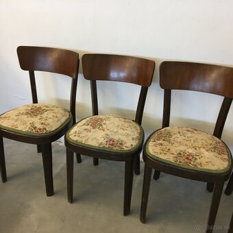 Retro starozitne Stolicky Halabala pruzinove 1950 Art Deco - 16