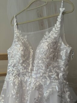 Krasne nové nenosené svadobné biele šaty na ramienka, 36 - 16
