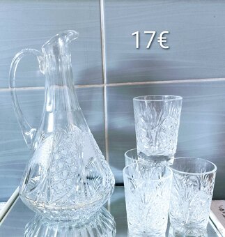 Krištáľ - misa , váza , poháre, - 16