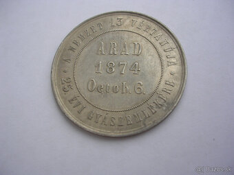 Strieborná a bronzová medaila 1874 ARAD - 16