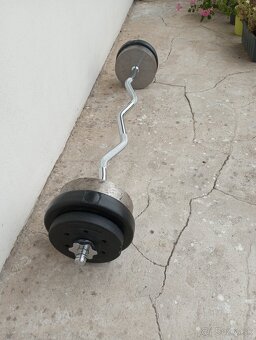 Pochromovaná EZ-činka a Rovná 180cm INSPORTLINE  30kg - NOVÁ - 16