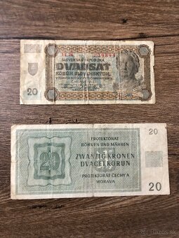 Bankovky PROTEKTORÁT a ČSR 1 - 16