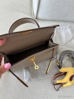 Hermes kelly mini kabelka béžová - 16